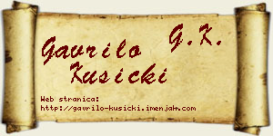 Gavrilo Kusicki vizit kartica